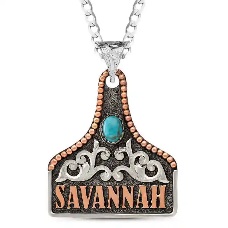 LAINEY COW TAG NECKLACE